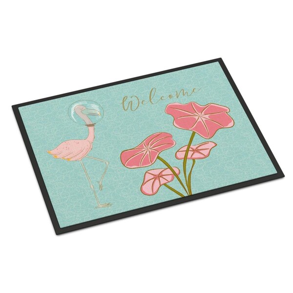Carolines Treasures Flamingo Welcome Indoor Or Outdoor Mat - 24 x 36 in. BB8532JMAT - main